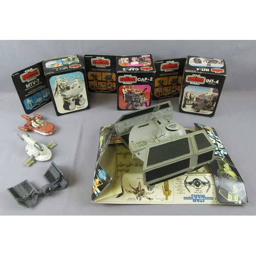 240 - STAR WARS vehicles to include boxed CAP-2, MTV-2 and INT-4 plus Darth Vader Tie-Fighter built kit wi... 