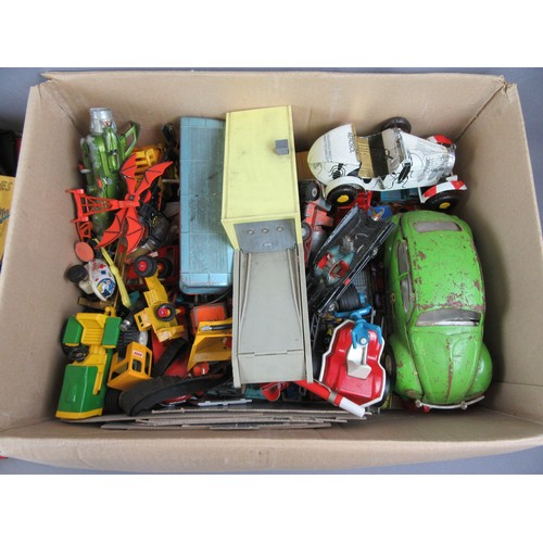 243 - CORGI / DINKY / MATCHBOX assorted playworn diecast plus some Minic Motorway accessories. Poor to Fai... 