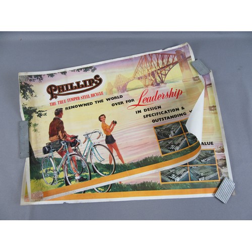 274 - VINTAGE 1950's BICYCLE POSTERS to include 4x paper poster for Philips bicycles, Hercules “5 Star” de... 