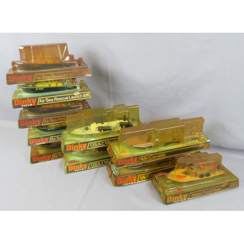 406 - DINKY TOYS Boats to include 2x 671 Corvette, 1x 675 Motor Boat Patrol, 2x 672 OSA Missile Boat and 5... 