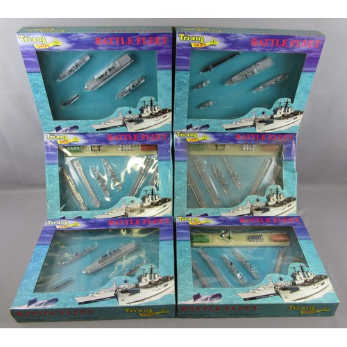 410 - TRIANG SHIPS 1/1200 Battle Fleet sets, group of 6. Mint in Excellent to Mint Boxes. (6)