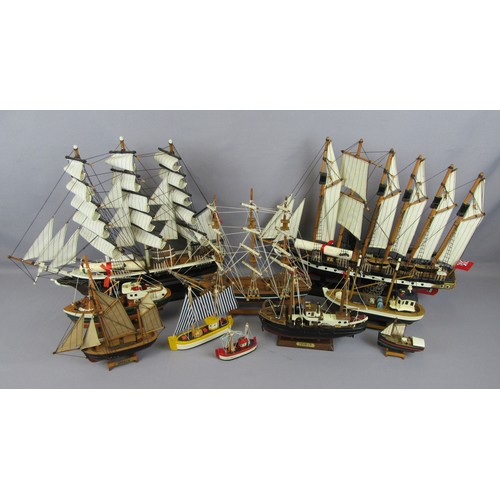 440 - WOODEN SHIP Models to include SS Great Britain, Cutty Sark plus fishing and trawler boats. Good to E... 