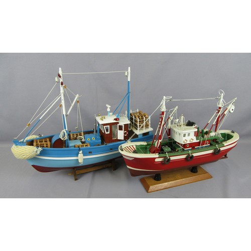 442 - WOODEN SHIP Models to include Fishing Boats, Trawlers and Lifeboats. Good to Excellent. (14)   COLLE... 