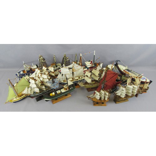 444 - WOODEN SHIP Models to include Fishing Boats, Trawlers and others plus RNLI Rowing Lifeboat on wooden... 