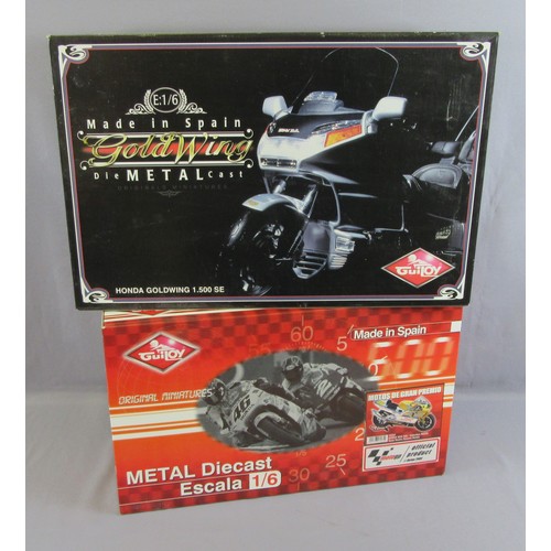 455 - GUILOY 1/16th Motorbikes to include Honda Goldwing 1500SE and Honda NSR500 (Valentino Rossi). Mint i... 