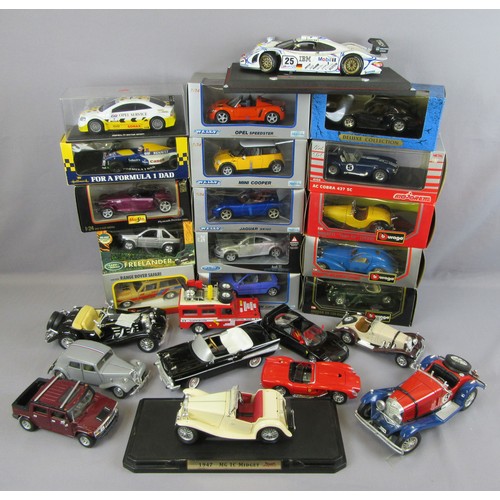 469 - BURAGO / MAISTO / WELLY 1/24th scale cars. Mint in Excellent Boxes, plus 11 unboxed models. (26)