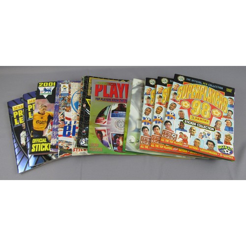 486 - FOOTBALL STICKER ALBUMS and trading card albums plus football related books. Not checked for complet... 