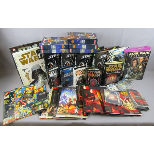 489 - STAR WARS, quantity of books to include Tazo albums, Fact Files and Topps Widevision collector cards... 