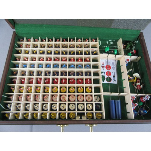 496 - SUBBUTEO, competition set in wooden case, mixed kits plus mat/pitch. Good to Excellent.