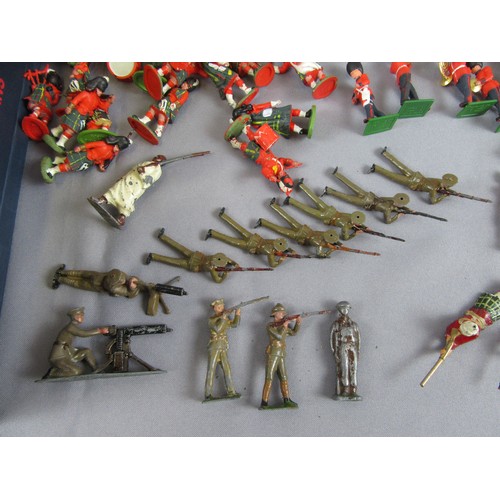 497 - BRITAINS, vintage lead and plastic military figures. Fair to Good (some damaged). (qty)