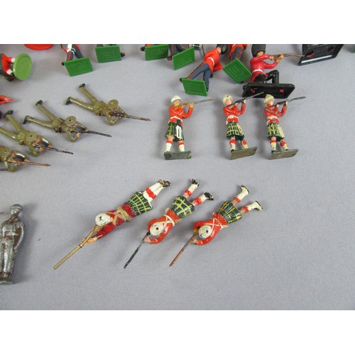 497 - BRITAINS, vintage lead and plastic military figures. Fair to Good (some damaged). (qty)