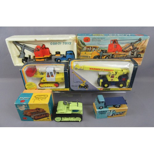 504 - CORGI Plant Vehicles to include 1110 JCB 110B Crawler, 1103 Euclid TC-12 Tractor, 457 ERF Platform L... 