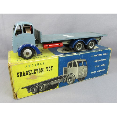 516 - SHACKELTON Foden Flatbed in grey with dark blue mudguards. Good Plus in a Fair Original Box.