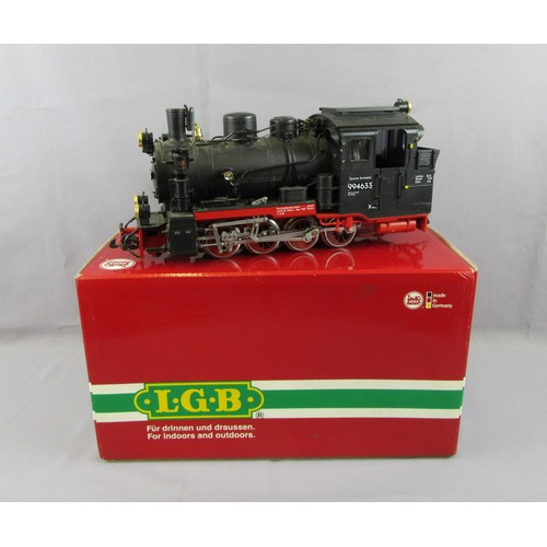 365 - LGB G Scale 3.5” Gauge Tank Locomotive comprising Deutsche Reichsbahn 0-8-0T No 994633 Black. 24v DC... 