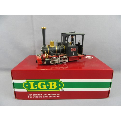 377 - LGB G Scale 3.5” Gauge Tank Locomotive comprising Henschel & Sohn 0-4-0T No 3 Black 24v DC Cat No 23... 