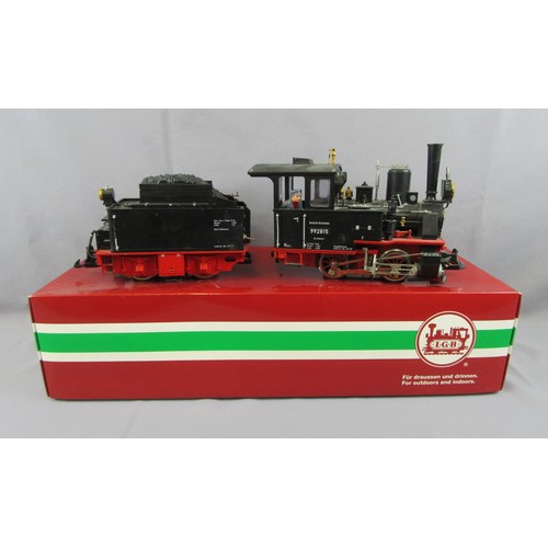 378 - LGB G Scale 3.5” Gauge Tender Locomotive comprising Deutsche Reichsbahn 0-4-0  No 992815 Black 24v D... 