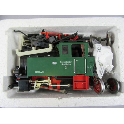 382 - LGB G Scale 3.5” Gauge Tank Locomotive comprising Borsig 0-4-0T No 2 Spremburger Stadtbahn. Green. 2... 