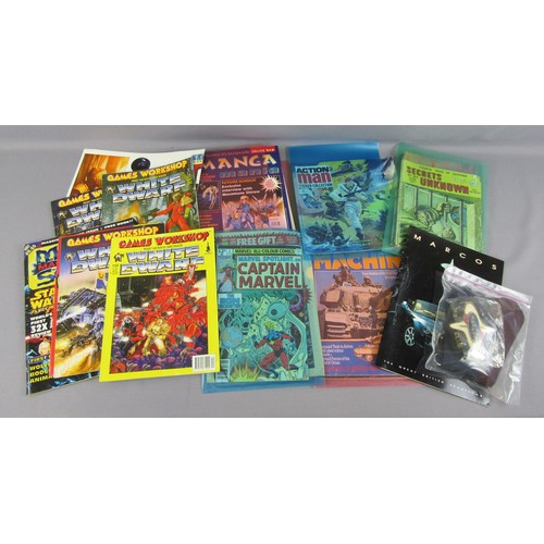 257 - MAGAZINE’S / PRINTED MATERIAL to include Games Workshop, Marvel Comics, Action Man, Manga and Marcos... 