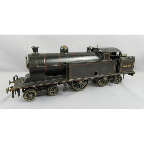 523 - BING for BASSETT LOWKE Clockwork Gauge 1 L.M.S. 4-4-2 Precursor Tank Loco No 6829 black. Circa 1924.... 