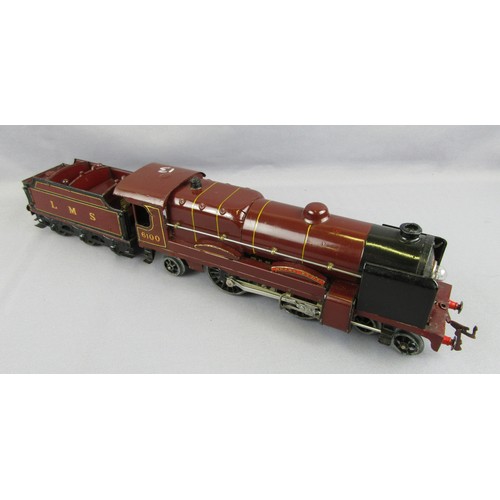 529 - HORNBY 0 Gauge 20volt Electric 4-4-2 Locomotive with 6-wheel tender LMS 6100 Royal Scot lined red. E... 