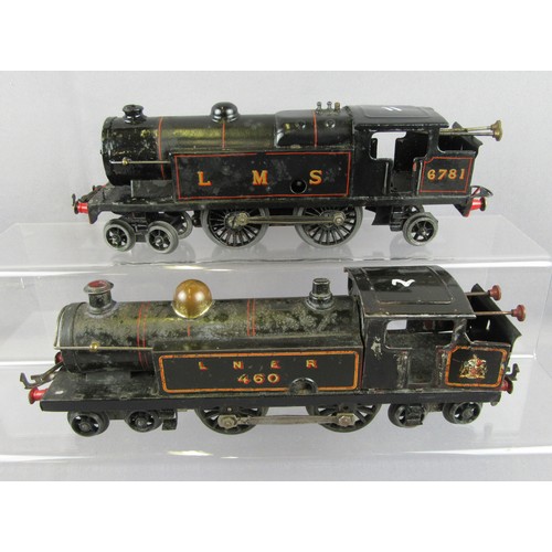 532 - HORNBY 0 Gauge Clockwork 4-4-4 Tank Locomotive LNER No 460 lined black, 4-4-2 Tank Locomotive LMS No... 