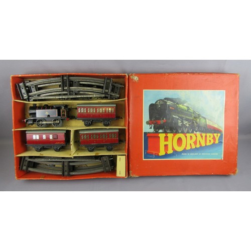 540 - HORNBY 0 Gauge clockwork TRAIN SET No.41 comprising 0-4-0 BR Std 3 tank locomotive No 82011 black, 4... 