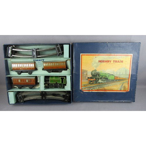 540 - HORNBY 0 Gauge clockwork TRAIN SET No.41 comprising 0-4-0 BR Std 3 tank locomotive No 82011 black, 4... 