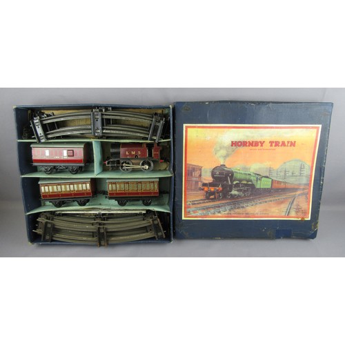 540 - HORNBY 0 Gauge clockwork TRAIN SET No.41 comprising 0-4-0 BR Std 3 tank locomotive No 82011 black, 4... 