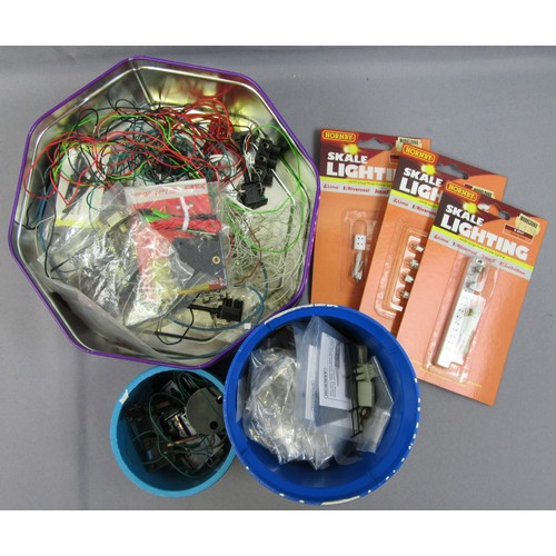 588 - HORNBY 00 Gauge Assorted Accessories and Spares comprising Carriage lighting kits x 5, Point switch,... 