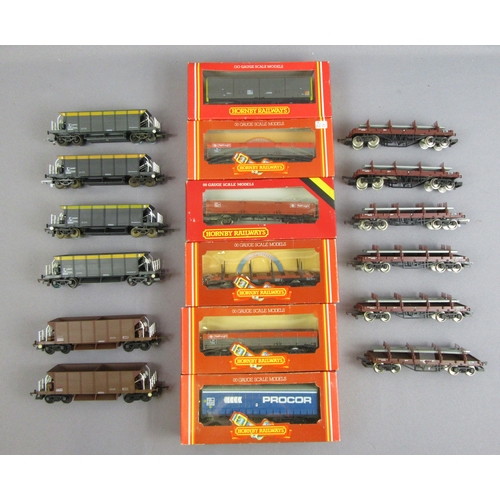 592 - HORNBY 00 Gauge group of Rolling Stock to include 6 boxed, 6 unboxed Hopper wagons and 6 unboxed Ste... 