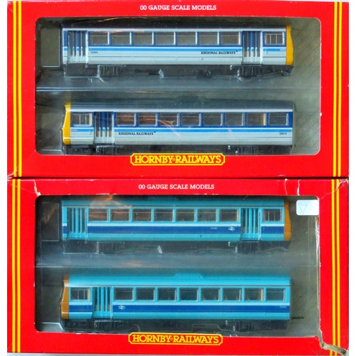 110 - HORNBY 00 gauge 2 x Railbuses comprising: R867 Pacer Twin Railcar Provincial Sector 2-tone blue live... 