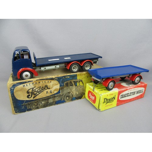 290 - SHACKLETON FODEN Flatbed Lorry, Blue with red mudguards, Restored in a Good Box plus 8 Ton Dyson Tra... 