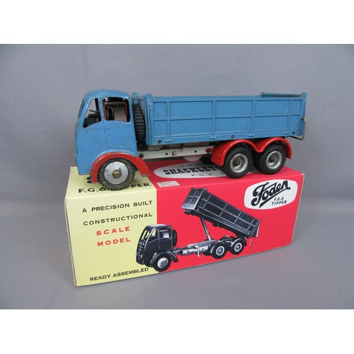 296 - SHACKLETON Foden Tipper Lorry in Blue with red mudguards. Good Original condition in Reproduction Bo... 