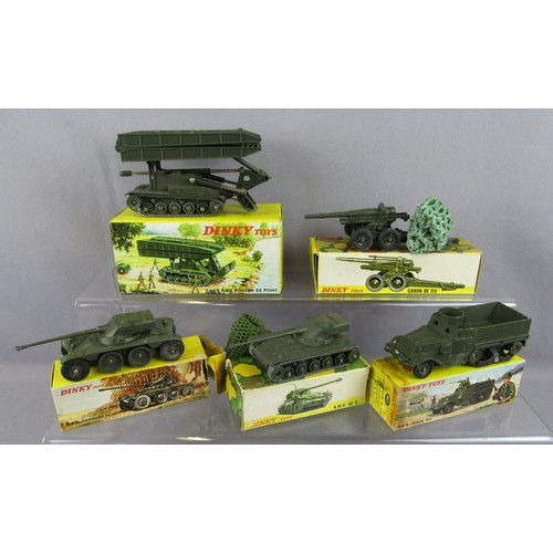 311 - DINKY TOYS (FRANCE) Military to include 883 Char AMX Bridge Layer, 80c Char AMX 13 Tonnes, 815 EBR P... 