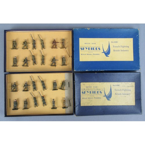 342 - SKYBIRDS Scale Model Figure Sets to include 2x No.6 Trench Fighting British Infantry, 2x No.6c HQ St... 