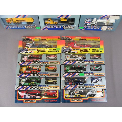 361 - MATCHBOX TEAM CONVOY & Actions Packs to include 8x Team Convoy, 2x Formula 1 Transporters, 3x Action... 