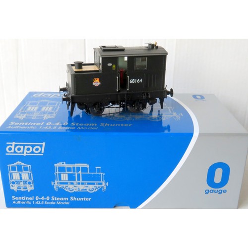 184 - DAPOL O gauge 7S-005-005 Y1/Y3 0-4-0 Sentinel 0-4-0 Steam Shunter No. 68164 BR black early crest, wi... 