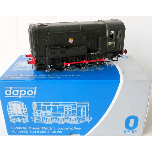 185 - DAPOL O gauge 7D-008-007 Class 08 0-6-0 Diesel Shunter No. 13001 BR black early crest, complete with... 