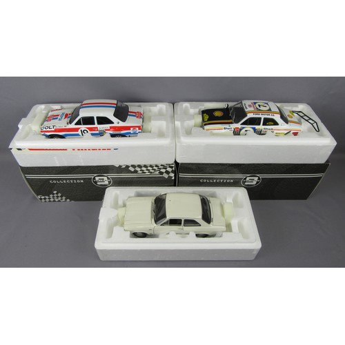 422 - TRIPLE 9 COLLECTION 1:18 to include Ford Escort Mk.1 Road Car (marks to roof), Ford Escort RS1600 ‘G... 