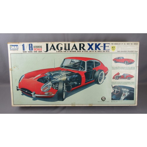 537 - IMAI 1:8 Jaguar XK-E Model Kit. It appears assembly of the engine has been started, but the majority... 