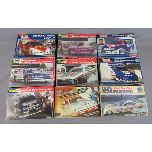 540 - REVELL 1:25 ‘FUNNY CARS’ Model Kits. All appear unused in Good to Excellent Boxes. (9)