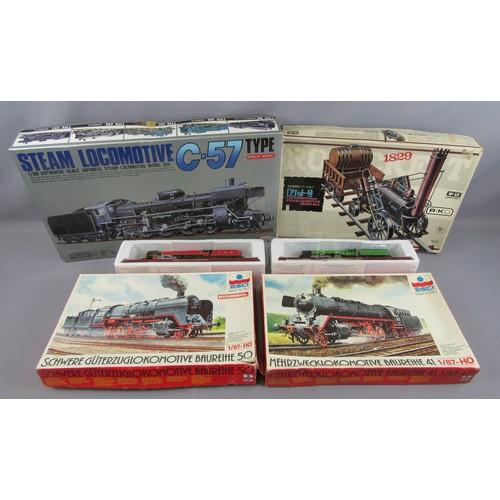 546 - TRAIN KITS to include Arii 1:50 Steam Locomotive C-57 (unused), Gakken 1:26 Steam Locomotive “Steven... 