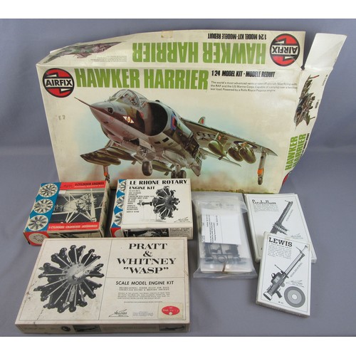 550 - AIRFIX 1:24 Hawker Harrier Model Kit (part-built) Pratt & Whitney ‘WASP’ Engine kit, 2x 9 Cylinder R... 