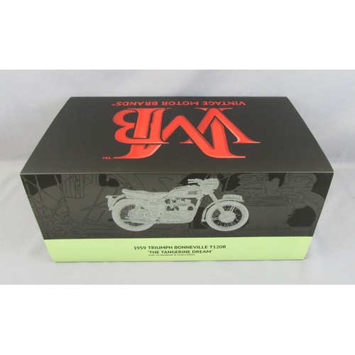 553 - VMB 1:6 1959 Triumph Bonneville ‘The Tangerine Dream’. Mint in Mint Box.