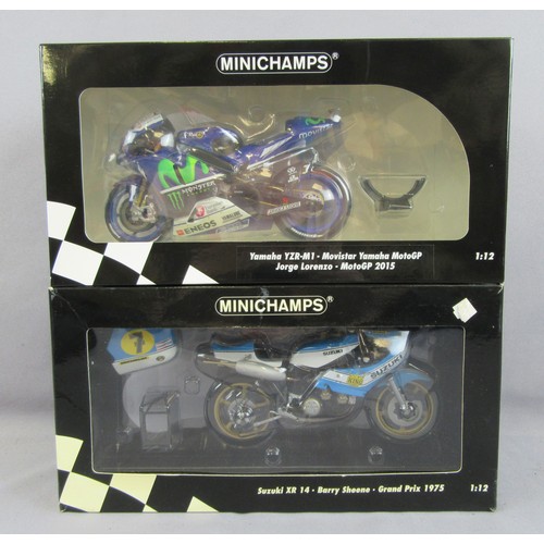 555 - MINICHAMPS 1:12 Yamaha YZR-M1 and Suzuki XR-14 ‘Barry Sheene – Gp1975’. Mint in Near Mint Plus Boxes... 