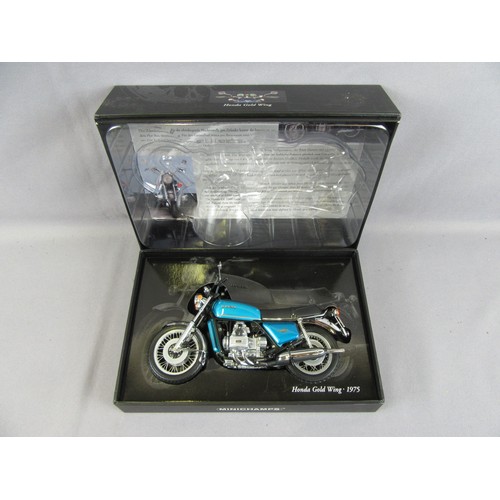 557 - MINICHAMPS 1:12 ‘Classic Bike Series’ 1975 Honda Gold Wing. Mint in Near Mint Plus Box.