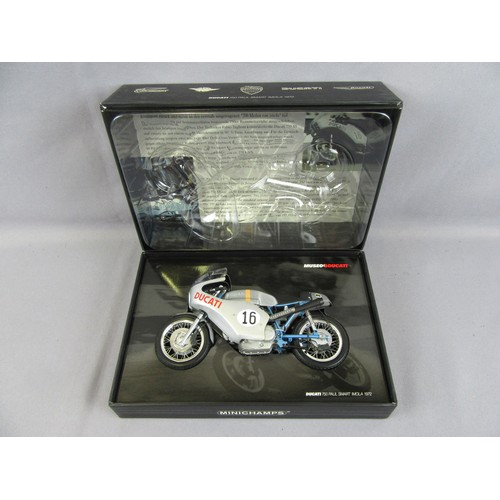 559 - MINICHAMPS 1:12 ‘Classic Bike Series’ 1972 Ducati 750 Paul Smart Imola. Mint in Near Mint Plus Box.