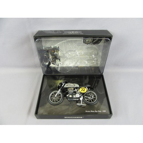 562 - MINICHAMPS 1:12 ‘Classic Bike Series’ 1960 Norton Manx “Ray Petty”. Mint in Near Mint Plus Box.