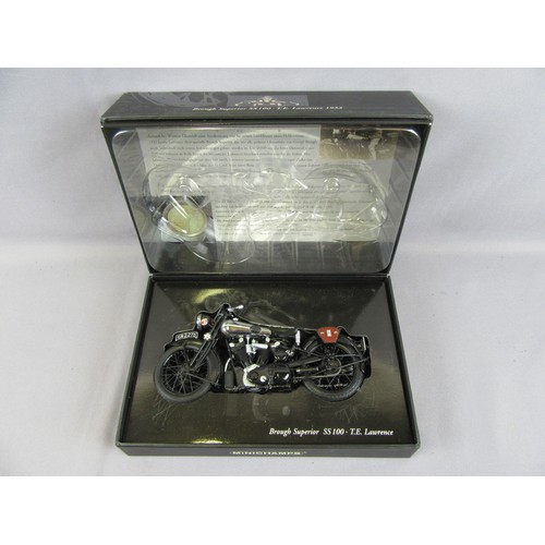 563 - MINICHAMPS 1:12 ‘Classic Bike Series’ 1932 Brough Superior SS100 “T.E.Lawrence”. Mint in Near Mint P... 