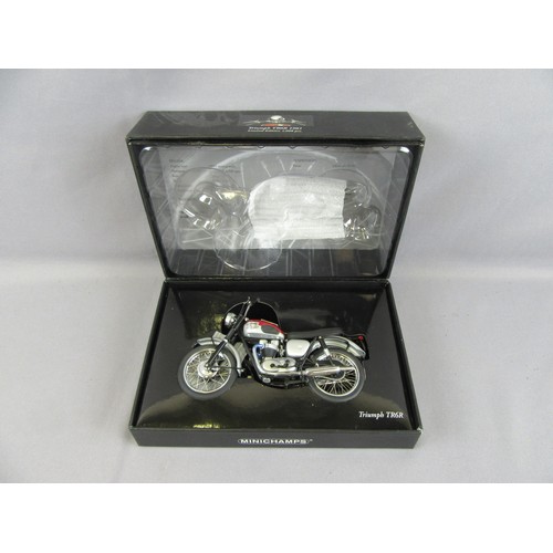 564 - MINICHAMPS 1:12 ‘Classic Bike Series’ 1961 Triumph TR6R. Mint in Near Mint Plus Box.